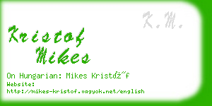 kristof mikes business card